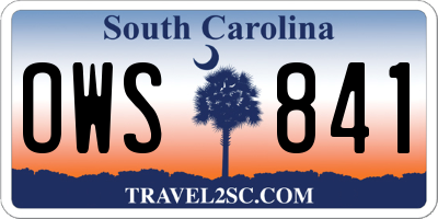 SC license plate OWS841