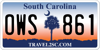 SC license plate OWS861