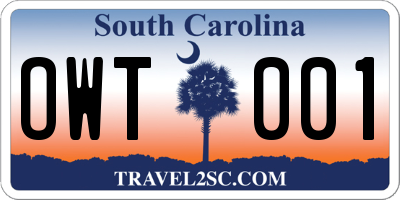 SC license plate OWT001