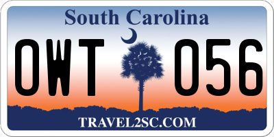 SC license plate OWT056