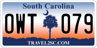 SC license plate OWT079
