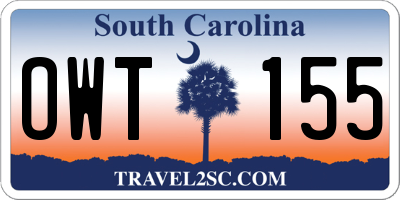 SC license plate OWT155