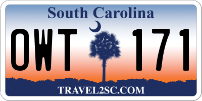 SC license plate OWT171