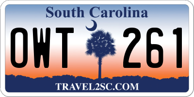 SC license plate OWT261