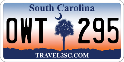 SC license plate OWT295