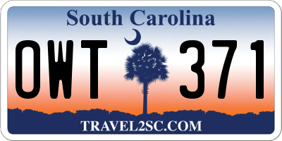 SC license plate OWT371