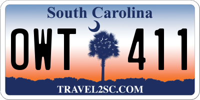 SC license plate OWT411