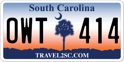 SC license plate OWT414