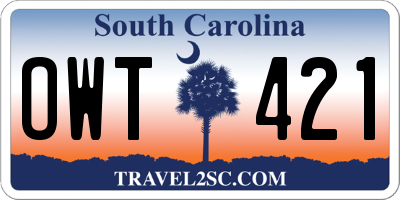 SC license plate OWT421