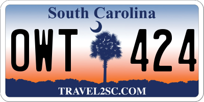 SC license plate OWT424