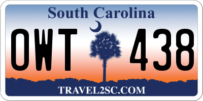 SC license plate OWT438