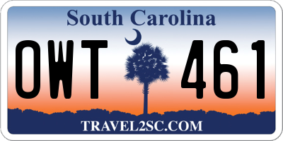 SC license plate OWT461