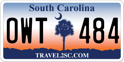 SC license plate OWT484