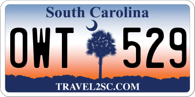 SC license plate OWT529
