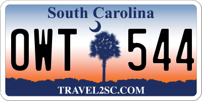 SC license plate OWT544