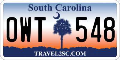 SC license plate OWT548
