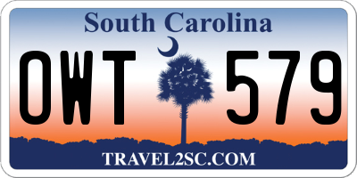 SC license plate OWT579