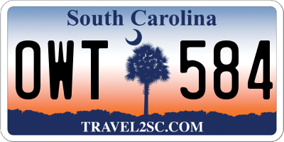 SC license plate OWT584