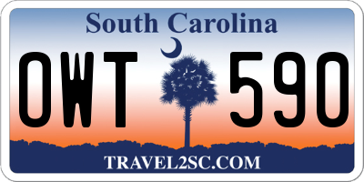 SC license plate OWT590