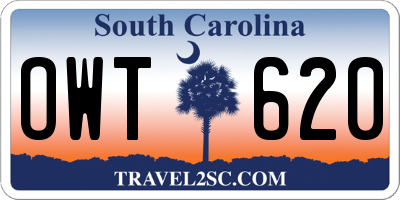 SC license plate OWT620