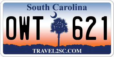 SC license plate OWT621