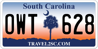 SC license plate OWT628
