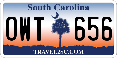 SC license plate OWT656