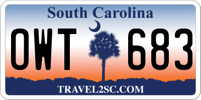 SC license plate OWT683
