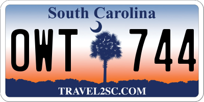 SC license plate OWT744