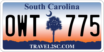 SC license plate OWT775