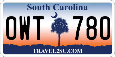 SC license plate OWT780