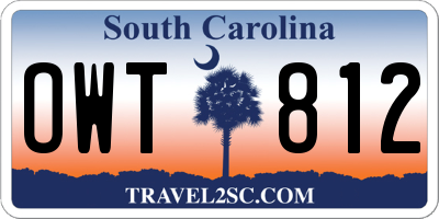SC license plate OWT812
