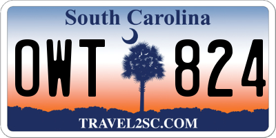 SC license plate OWT824