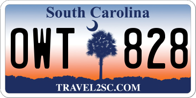SC license plate OWT828