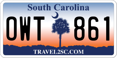 SC license plate OWT861