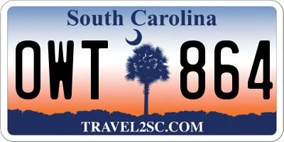 SC license plate OWT864