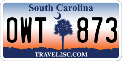 SC license plate OWT873