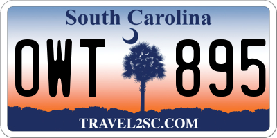 SC license plate OWT895
