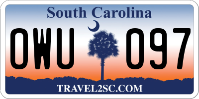 SC license plate OWU097