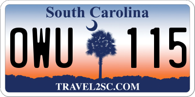 SC license plate OWU115