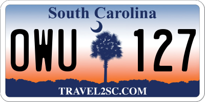 SC license plate OWU127