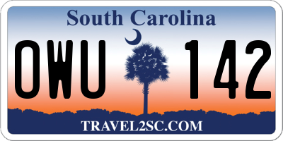 SC license plate OWU142