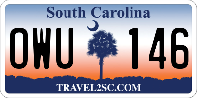 SC license plate OWU146