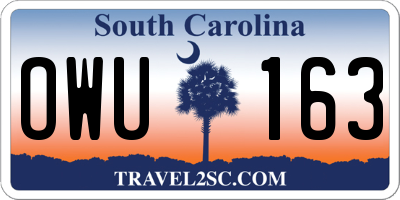 SC license plate OWU163