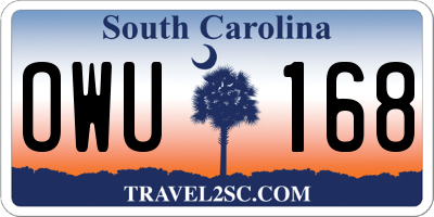 SC license plate OWU168
