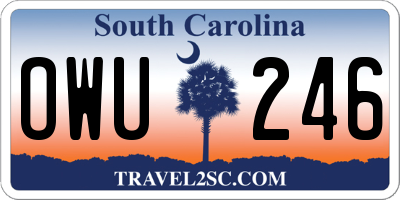 SC license plate OWU246