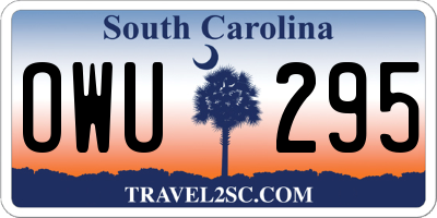 SC license plate OWU295