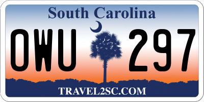 SC license plate OWU297