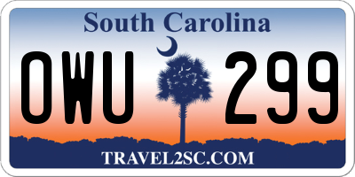 SC license plate OWU299