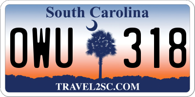 SC license plate OWU318